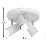 Argos Home 3 light spotlight plate matt white 22cm - British product