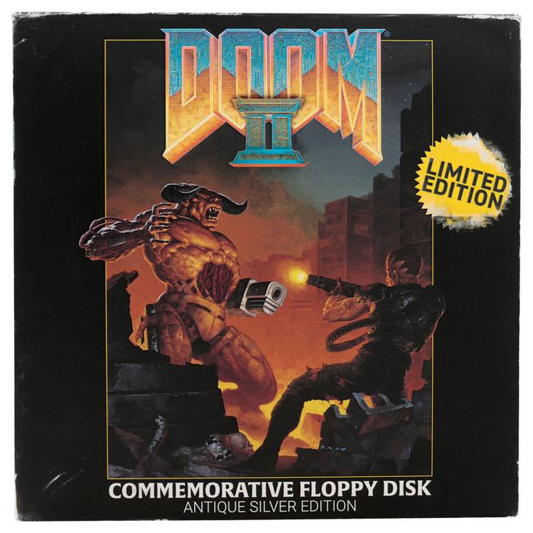 Doom II floppy disk replica antique silver edition 88mm (British brand)
