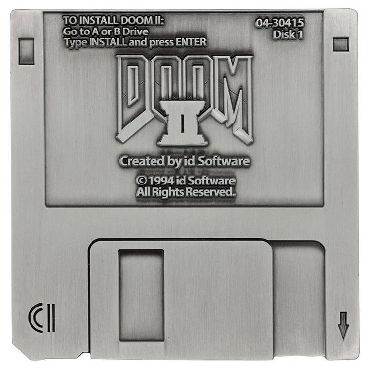 Doom II floppy disk replica antique silver edition 88mm (British brand)
