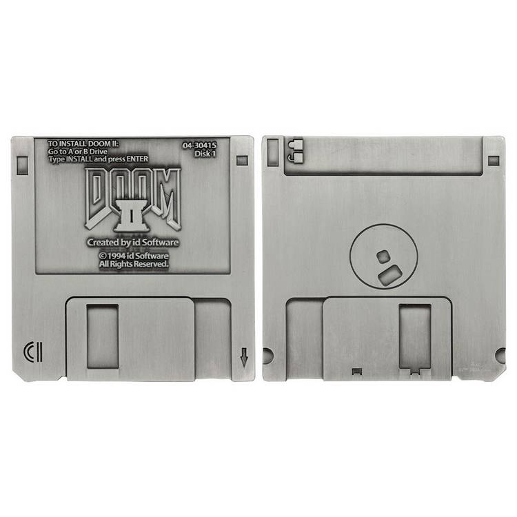 Doom II floppy disk replica antique silver edition 88mm (British brand)