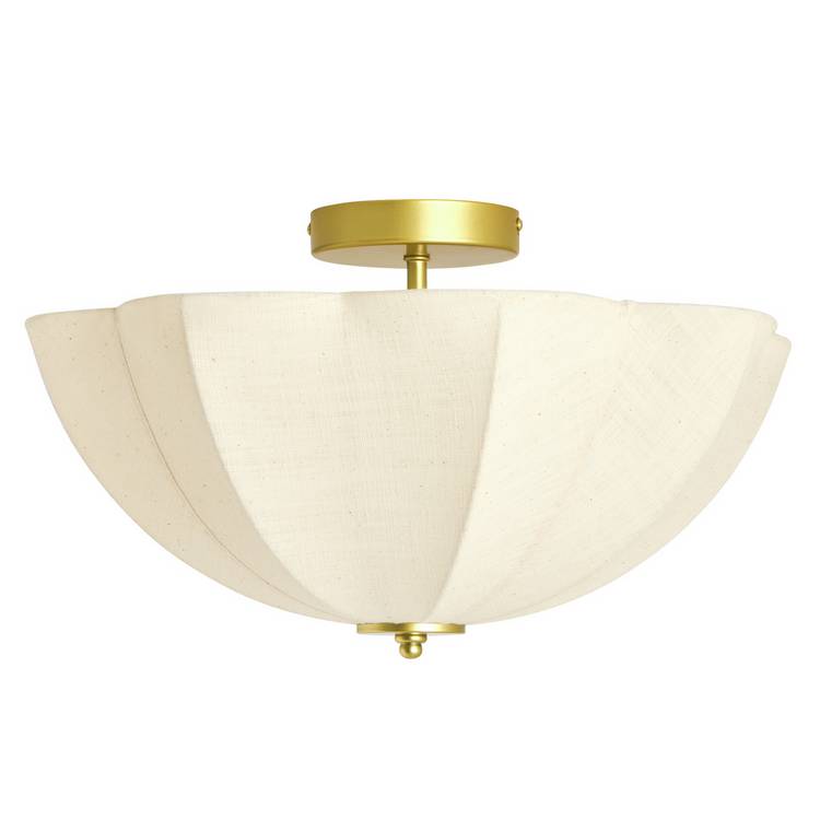 Argos Home scalloped uplighter flush ceiling light natural, UK version