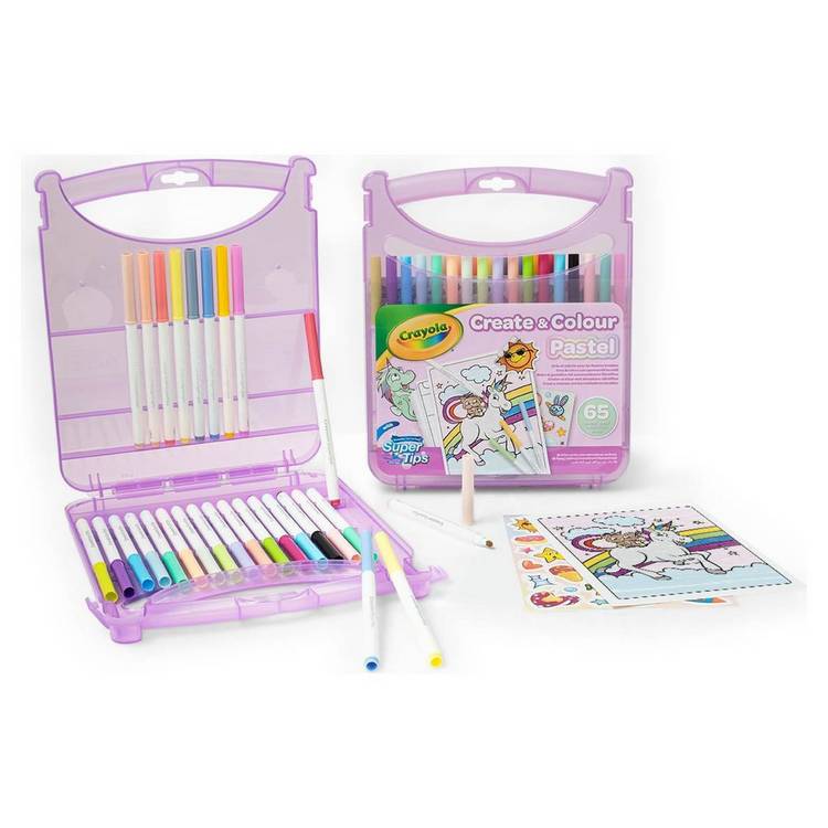 Crayola Pastel Colour Create Case Supertip markers paper (British brand)