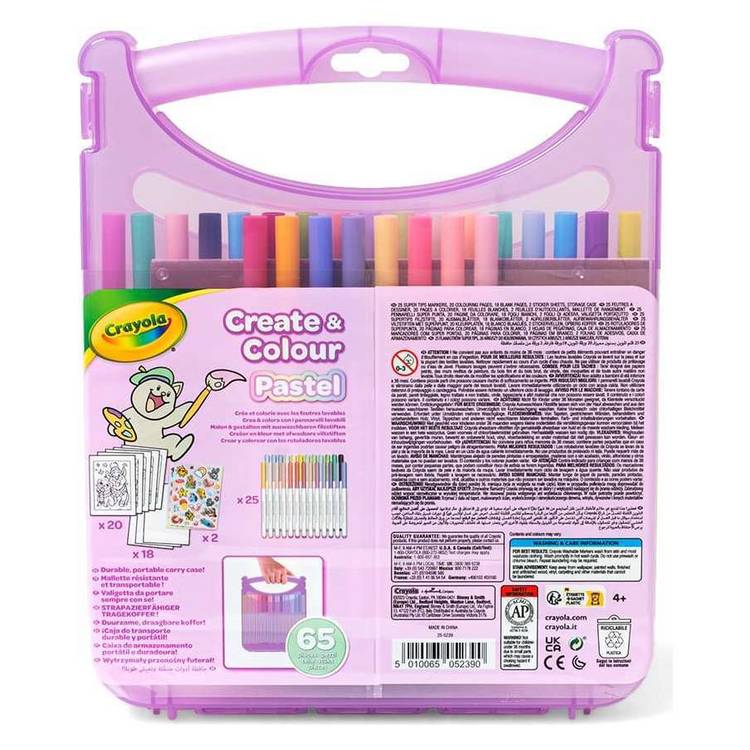 Crayola Pastel Colour Create Case Supertip markers paper (British brand)