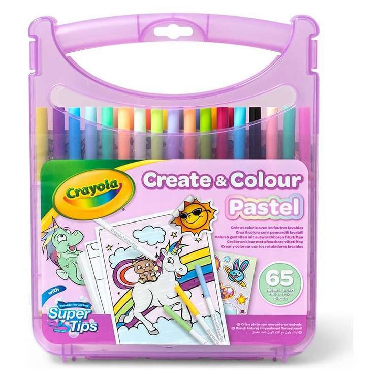 Crayola Pastel Colour Create Case Supertip markers paper (British brand)