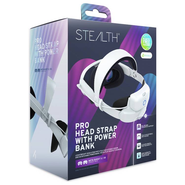 STEALTH head strap with power bank for Quest 3 and 3S (British brand)