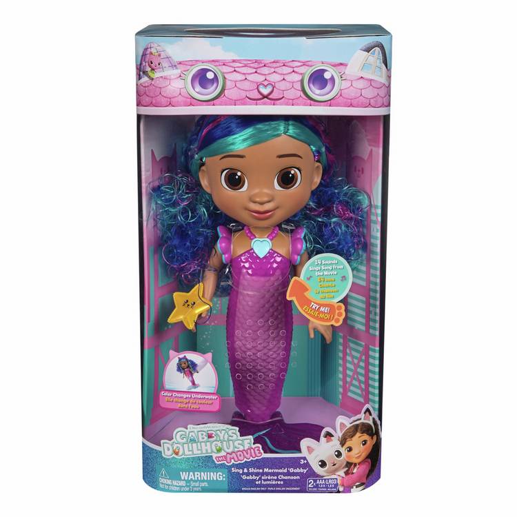 Gabby's Dollhouse Sing & Shine Mermaid Doll 12 inch, imported from UK