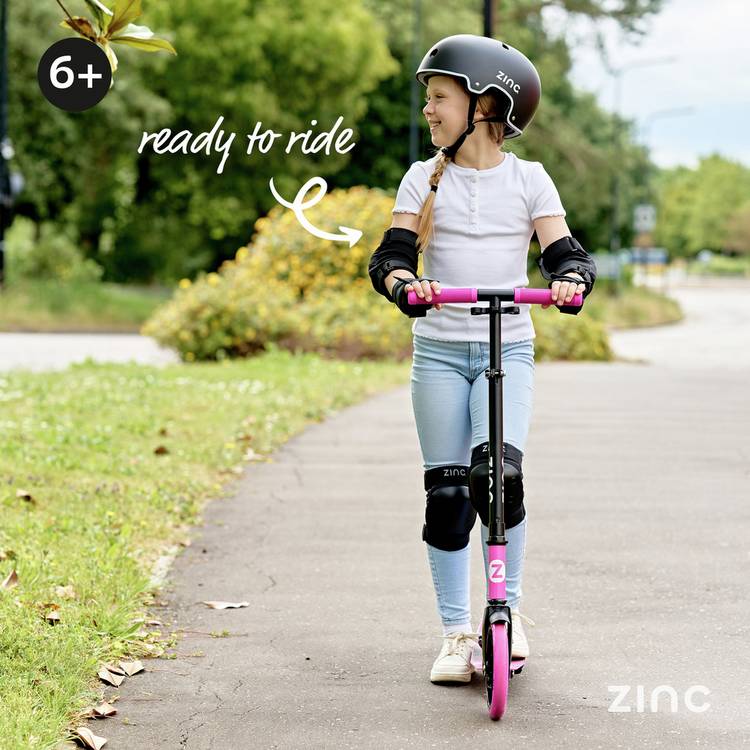 Zinc Trace big wheel folding scooter pink, UK version