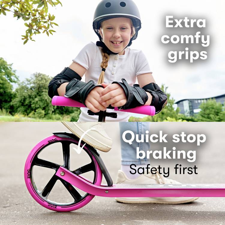 Zinc Trace big wheel folding scooter pink, UK version