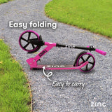 Zinc Trace big wheel folding scooter pink, UK version
