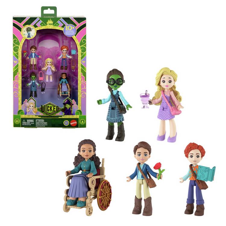 Mattel Wicked doll set 5 small dolls 2.75 inches - British product