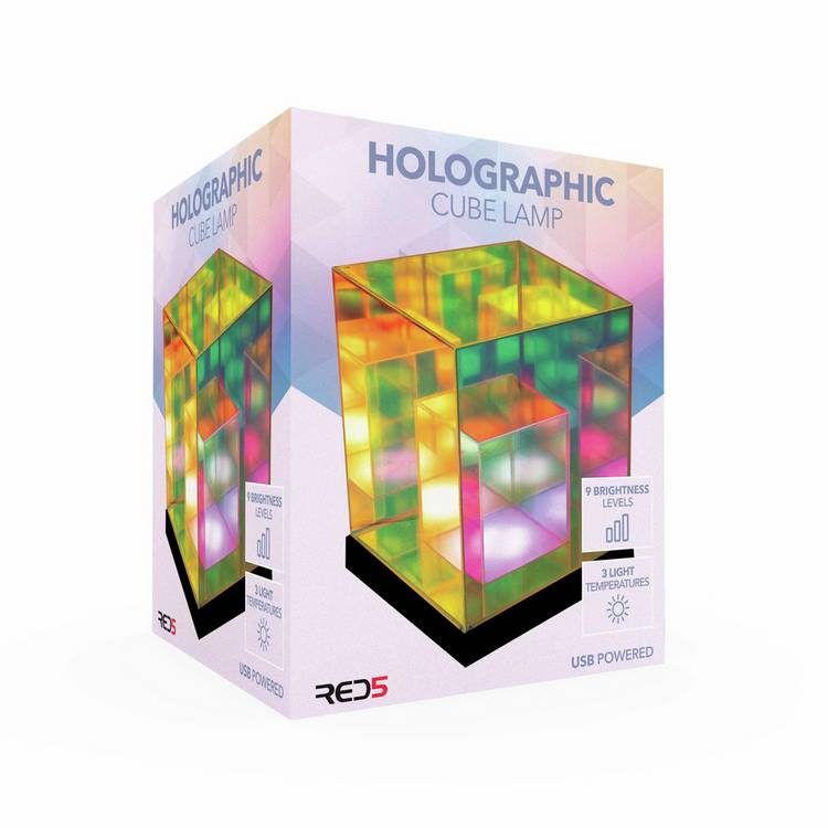 Menkind Holographic Cube Desk Lamp USB powered - British product