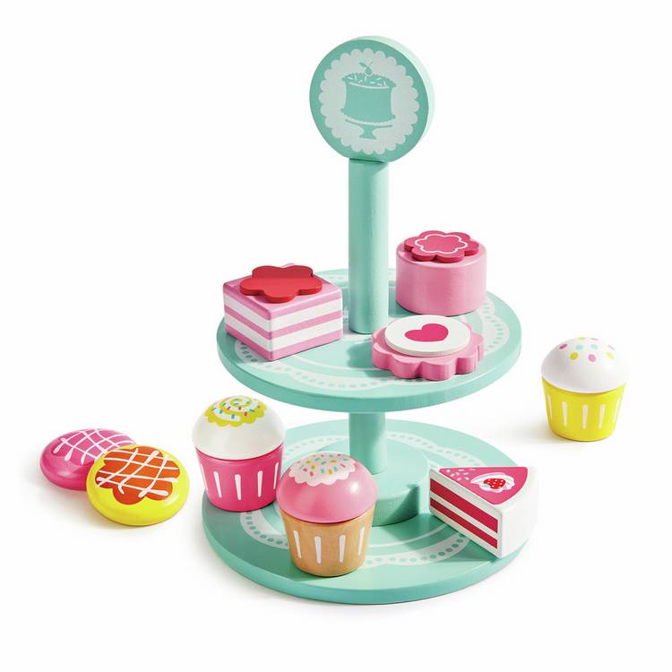 Chad Valley wooden cake stand toy, imported from the UK