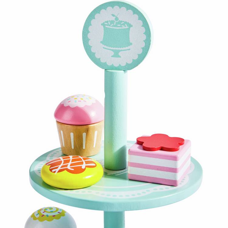 Chad Valley wooden cake stand toy, imported from the UK