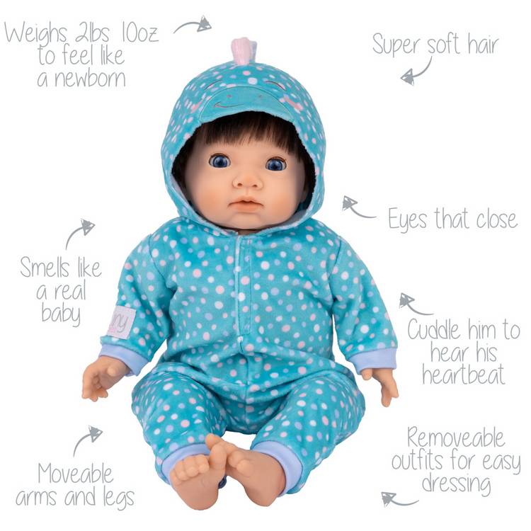 Tiny Treasures Sleepy Dino baby doll 44cm - British product