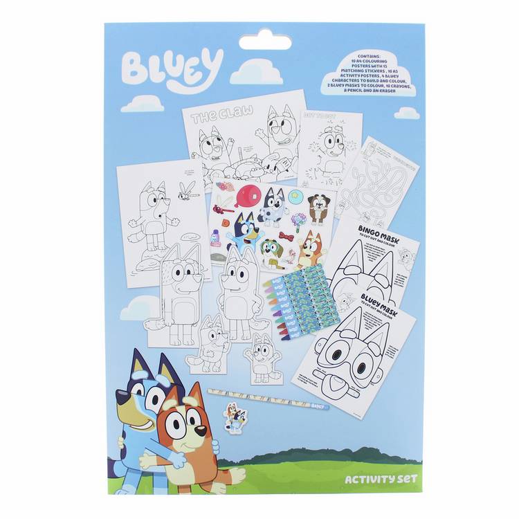 Bluey Activity Set with colouring and puzzles, UK version