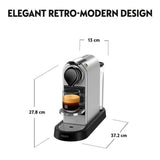 Nespresso coffee pod machine silver, imported from the UK