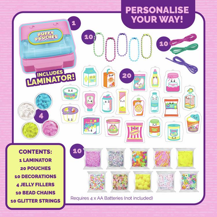 Puffy Pouches deluxe craft set 20 pouches (British brand)
