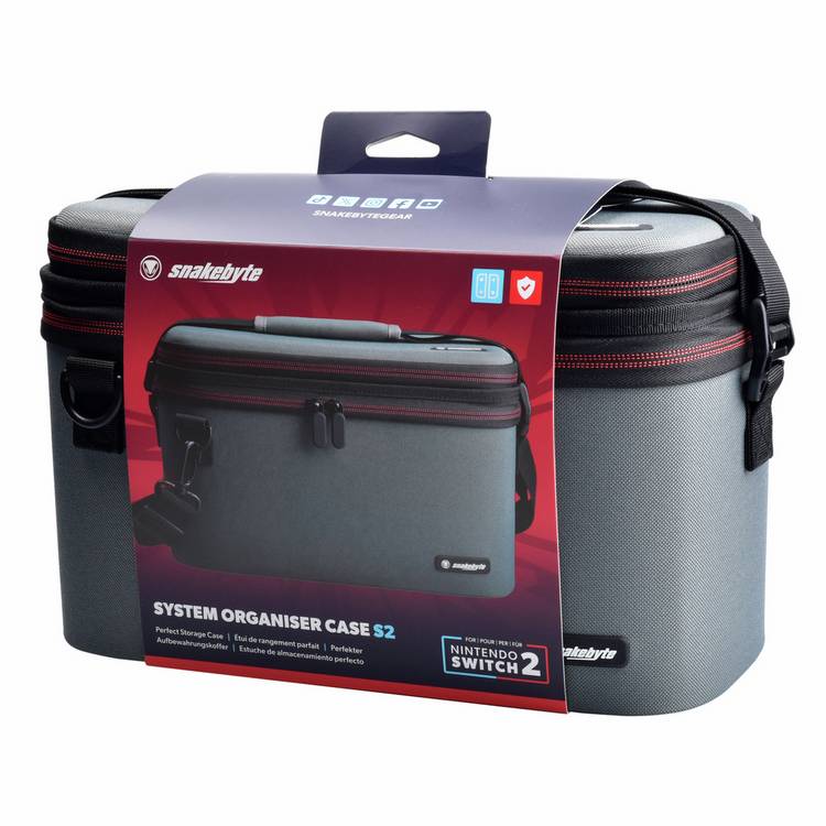 Snakebyte grey organiser case for Switch 2, imported from the UK