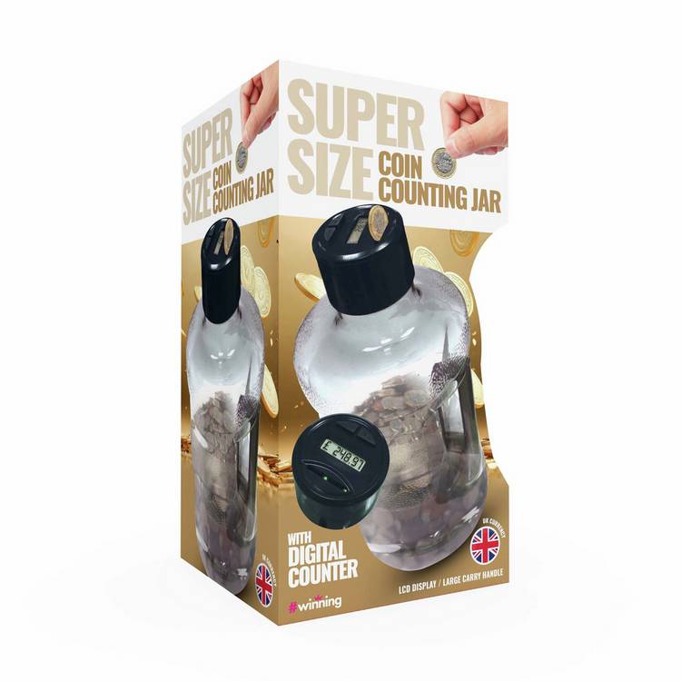 InGenious Jumbo Digital Coin Counting Jar, imported from the UK