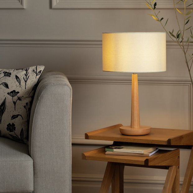 Habitat tapered wood table lamp, UK version