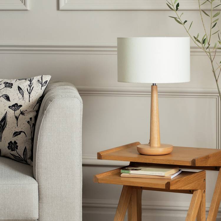 Habitat tapered wood table lamp, UK version