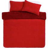 Argos Home red fleece bedding set for single beds (British brand)
