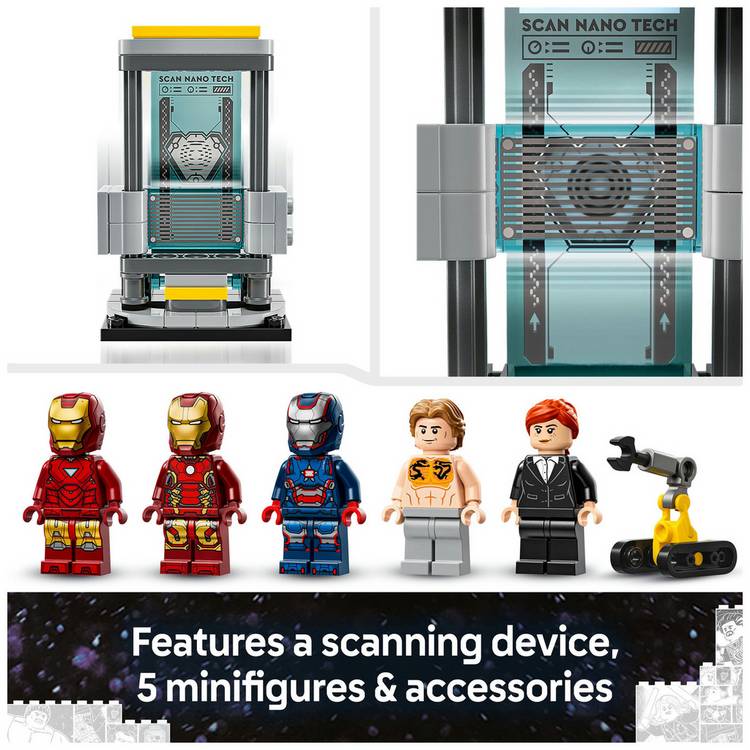 LEGO Marvel Iron Man Hall of Armour building set, imported from the UK