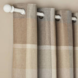 Argos Home blackout eyelet curtains neutral check 117x137cm, imported from the UK