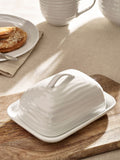 Malvern white embossed butter dish (British brand)