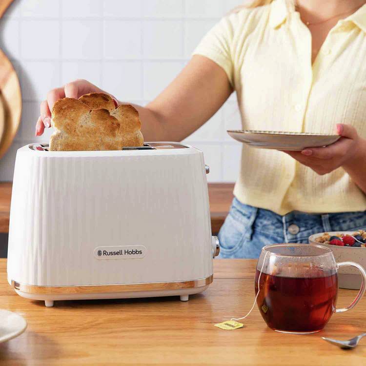 Russell Hobbs Eden white 2-slice toaster (British brand)