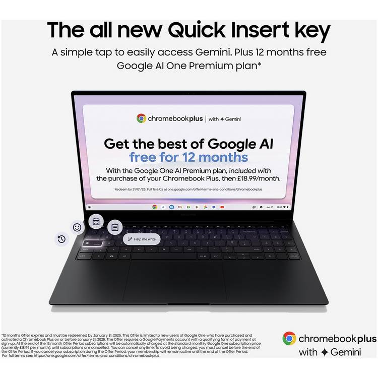 Samsung Galaxy Chromebook Plus 15.6in, UK version