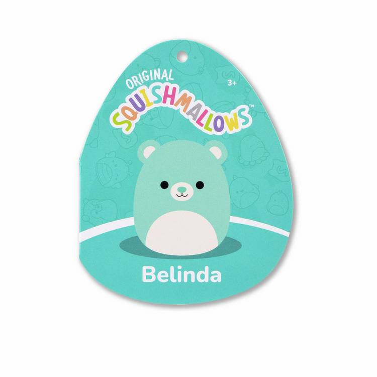 Squishmallows Belinda teal bear plush 7.5in, imported from the UK