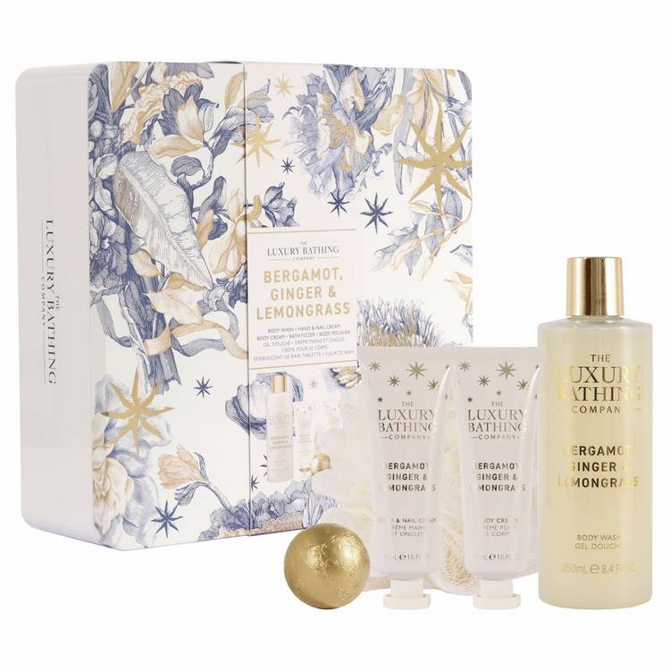 The Luxury Bathing Company bathing tin gift set, imported from the UK