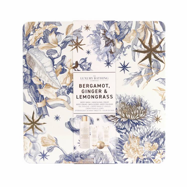 The Luxury Bathing Company bathing tin gift set, imported from the UK