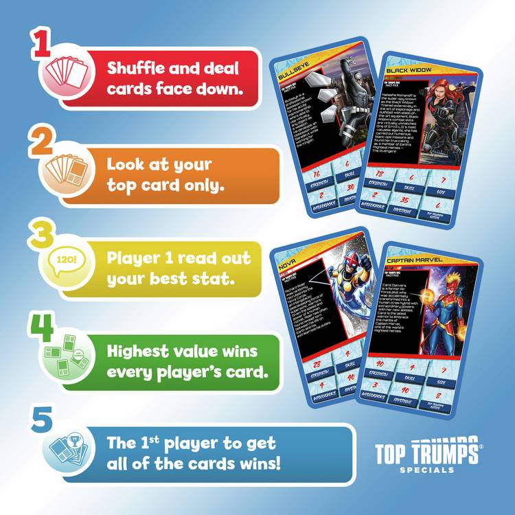 Top Trumps Marvel Universe card game - British product