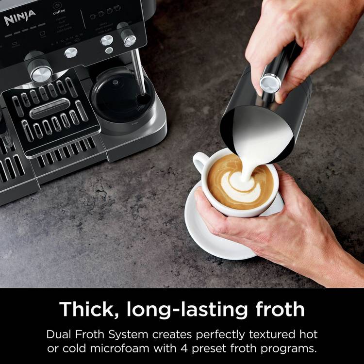Ninja Luxe Cafe Premier espresso coffee machine, UK version