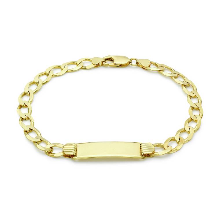 Revere 9ct gold curb ID bracelet 20cm - British product