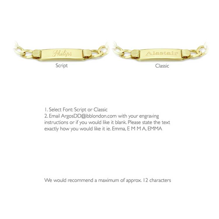 Revere 9ct gold curb ID bracelet 20cm - British product