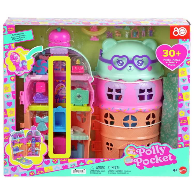 Polly Pocket large gelato house playset with micro dolls, UK version