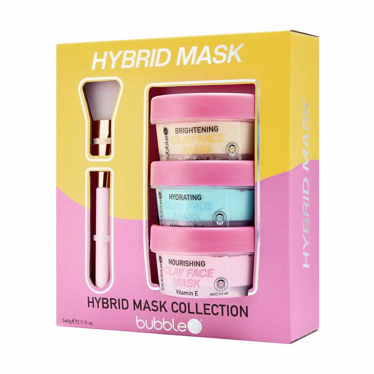 Bubble T Cosmetics clay mask set 3x60g, UK version