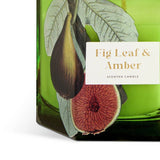 Argos Home fig leaf amber candle with green glass holder (British brand)
