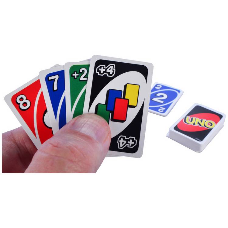 UNO mini card game compact travel size - British product