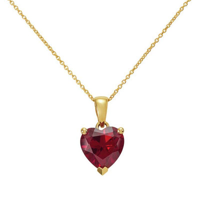 Argos Revere 9ct Gold Created Ruby Heart Pendant Necklace 45 cm- Buy online at McGrocer