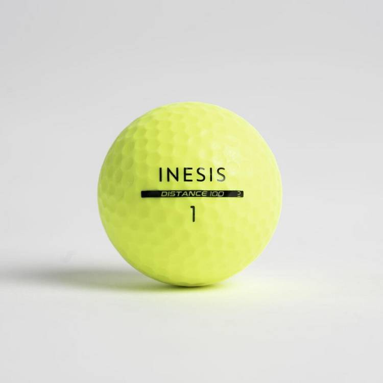 Decathlon Distance 100 golf balls x12 yellow, UK version