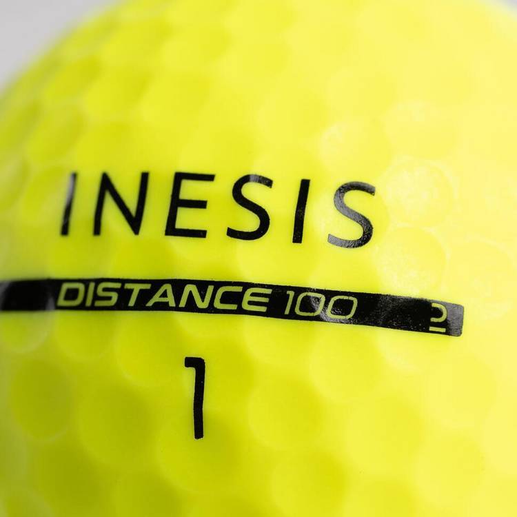 Decathlon Distance 100 golf balls x12 yellow, UK version