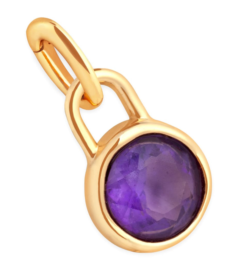 Astrid & Miyu gold plated February birthstone charm - British product