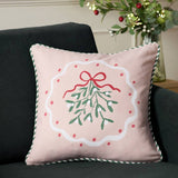 Argos Argos Home Bows Mistletoe Printed Cushion Pink 43x43cm- Buy online at McGrocer