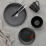 Argos Argos Home Geo 16 Piece Stoneware Dinner Set - Black- Buy online at McGrocer