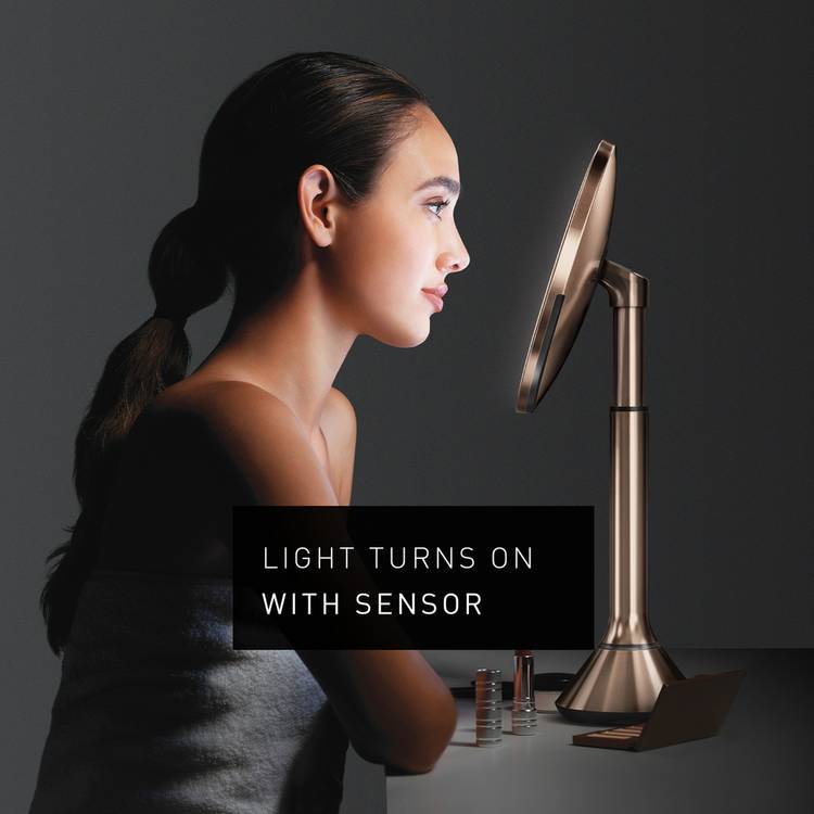 Simplehuman rose gold sensor mirror (British brand)