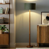 Argos Habitat Tapered Wood Floor Lamp Walnut & Green 155cm- Buy online at McGrocer